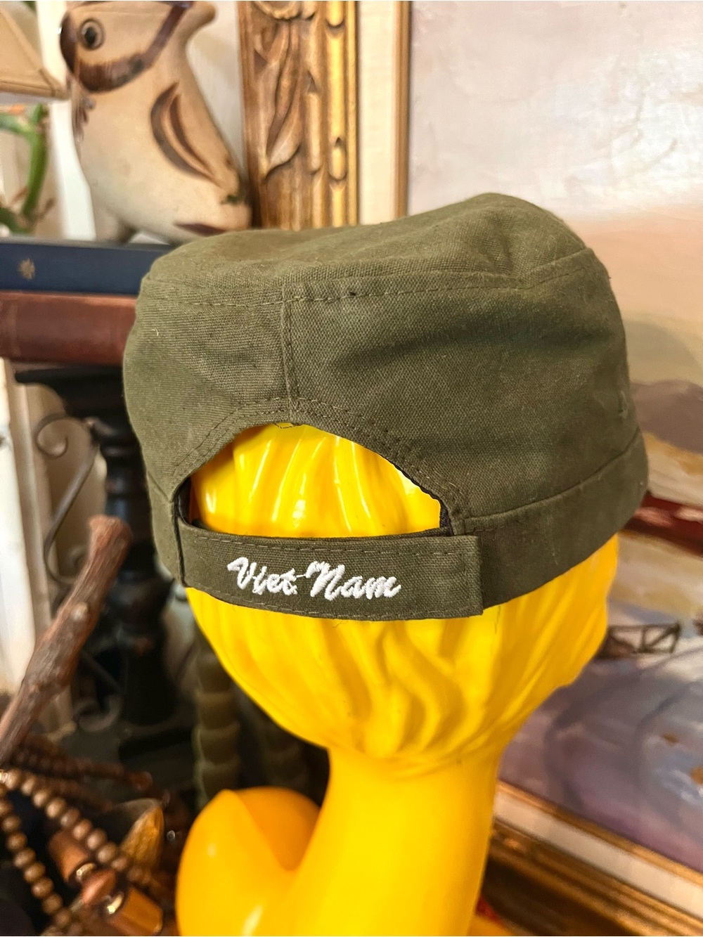 Military Style Olive Green Cadet Fatigue Hat Cap With Embroidery - Picture 6 of 8